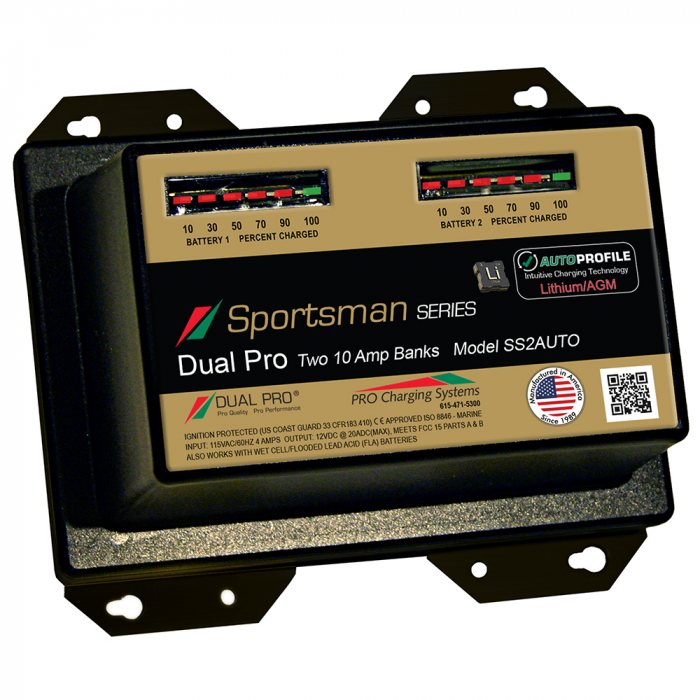 Dual Pro Dual Pro SS2 Auto 20A - 2-Bank Lithium/AGM Battery Charger - $403.99 at Everest