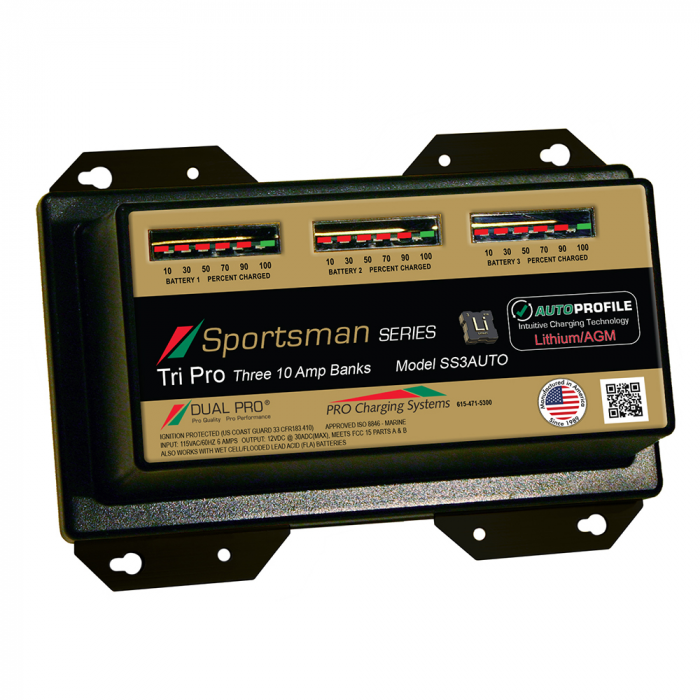 Dual Pro Dual Pro SS3 Auto 30A - 3-Bank Lithium/AGM Battery Charger - $582.99 at Everest