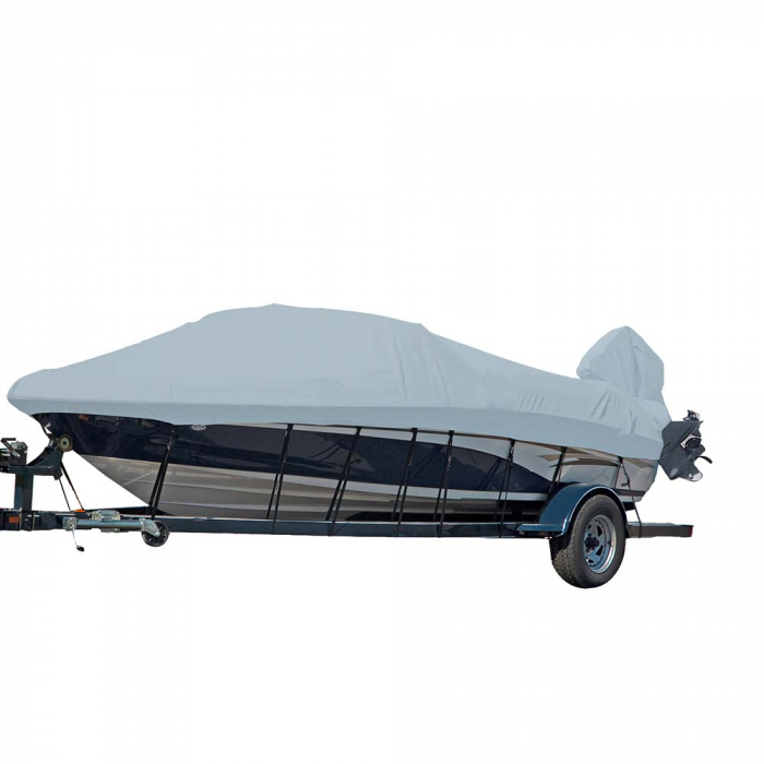 Carver By Covercraft Carver Sun-DURAA(R) Styled-to-Fit Boat Cover f/15.5' V-Hull Runabout Boats w/Windshield & Hand/Bow Rails - Grey - $271.16 at Everest