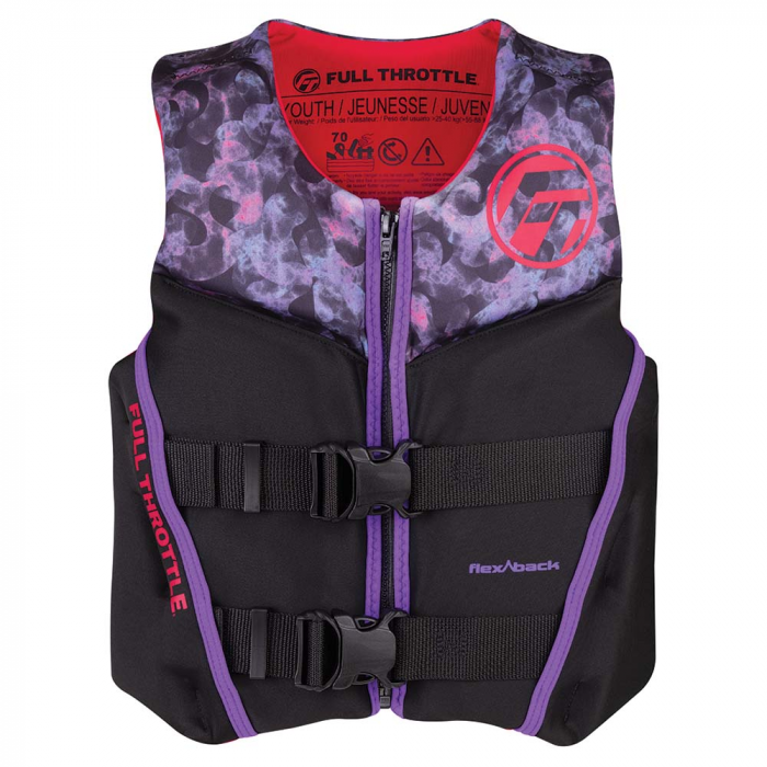 Full Throttle Full Throttle Youth Rapid-Dry Flex-Back Life Jacket - Pink/Black - $69.99 at Everest