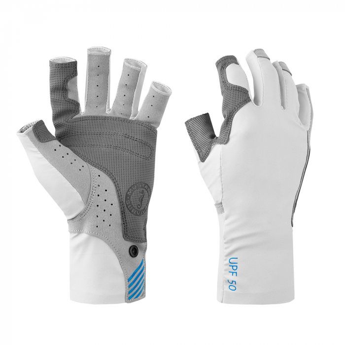 Mustang Survival Mustang Traction UV Open Finger Gloves - Light Grey/Blue - XL - $39.99 at Everest