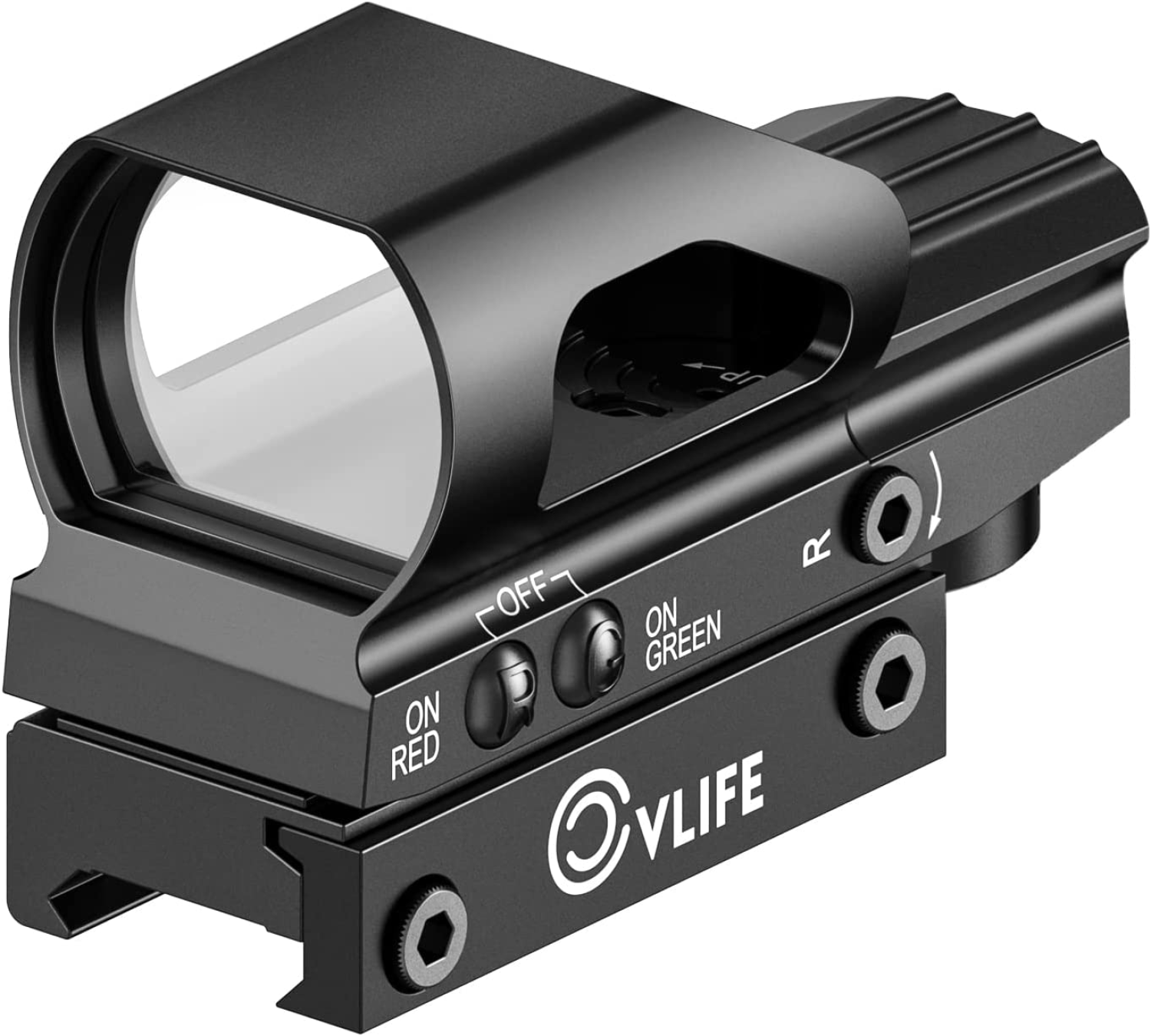 CVLIFE Red & Green Dot Sight 4 Reticles Reflex Sight ON & Off Switch for 20mm Rail Mount
