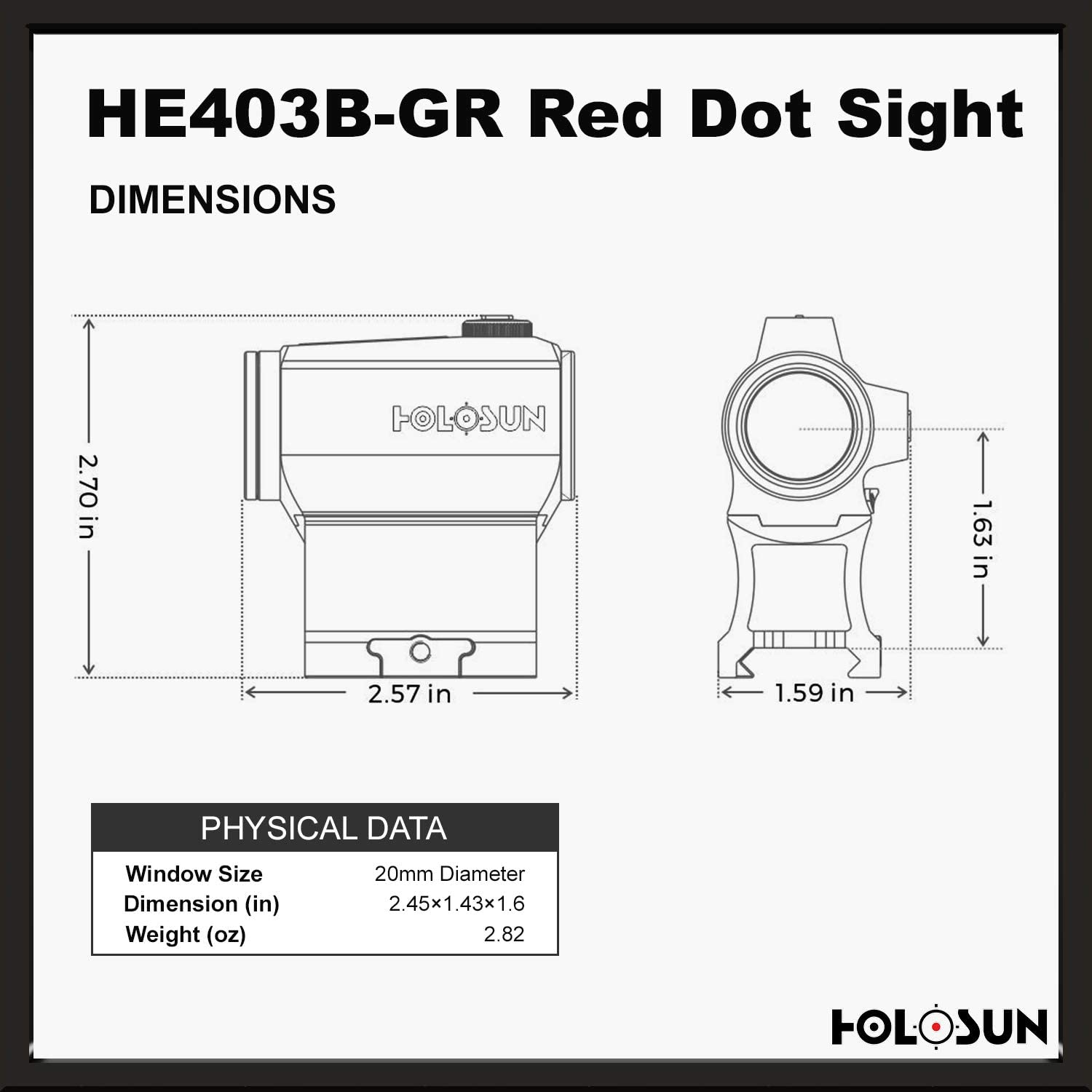 Holosun HOLOSUN - HE403B-GR Elite Micro Green Dot Sight LED 2 MOA With Low Profile Mount - $165.99 at Everest