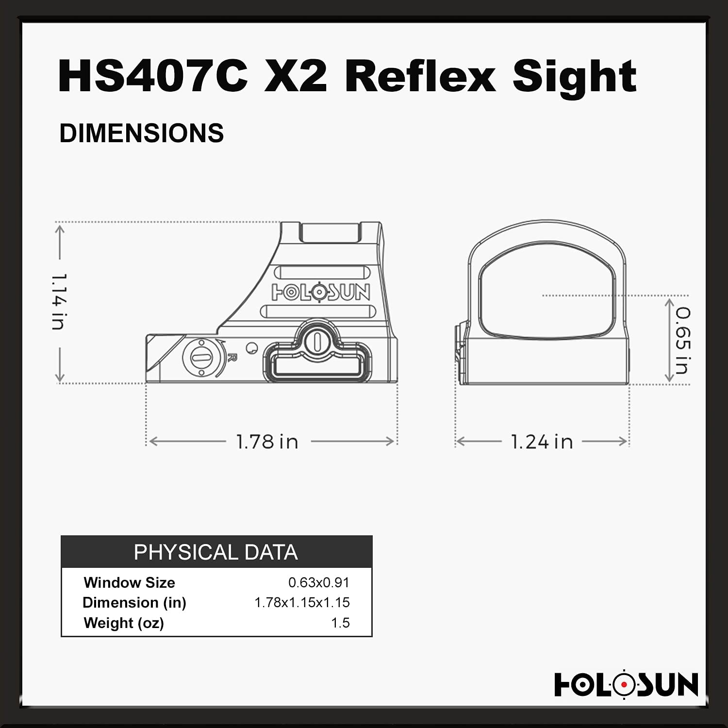 Holosun HOLOSUN - HS407C-X2 Classic Open Reflex Red Dot Sight 2 MOA (Black) - $244.99 at Everest