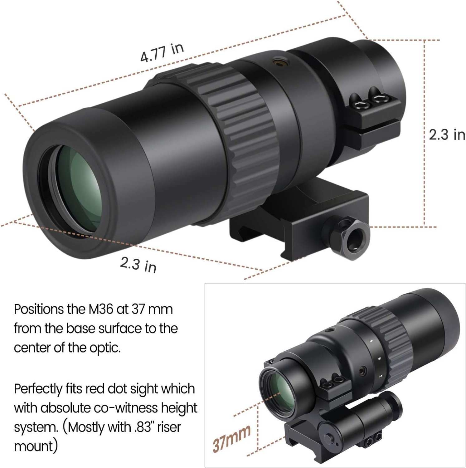 Feyachi Feyachi RS-30 Reflex Sight with Flip Up Rear Front and Iron Sights and M36 1.5X - 5X Red Dot Sight Optics Magnifier - $155.99 at Everest