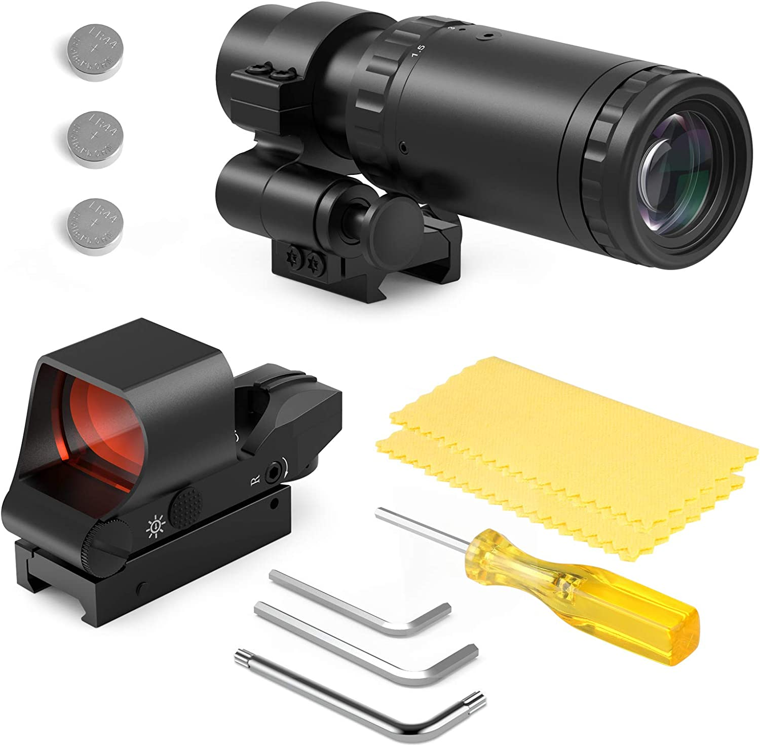 Feyachi Feyachi M37 1.5X 5X Red Dot Magnifier with RS-30 Reflex Sight Combo Kit, Reticle System, Red Dot Sight and Flip-Mount Integrated Magnifier - $144.99 at Everest