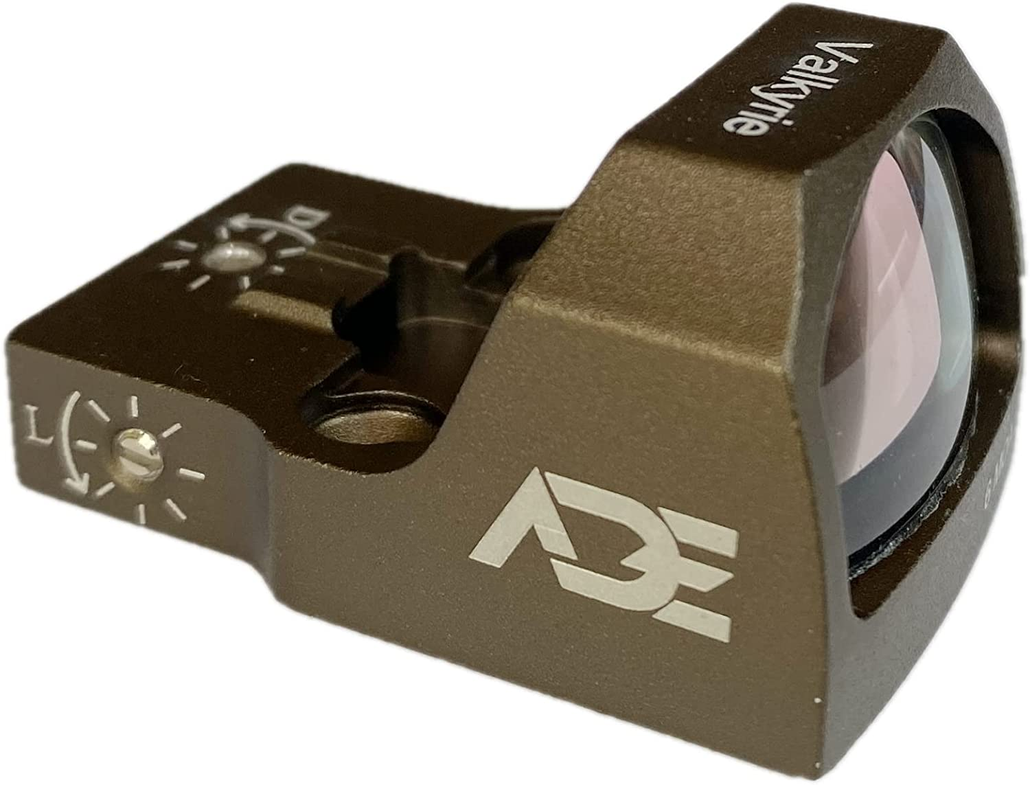 Ade Advanced Optics Valkyrie Micro 4MOA Green Dot Sight for RMR Footprint/Mounting Plate/Slide/Plate Optics Ready Pistol - 4 MOA - FDE/TAN Body Color