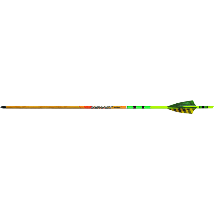 Black Eagle Instinct Traditional Arrows .005 400 Green/Yellow Feathers 6 pk.