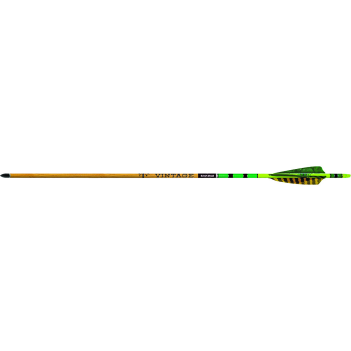 Black Eagle Vintage Traditional Arrows .005 500 Green/Yellow Feathers 6 pk.