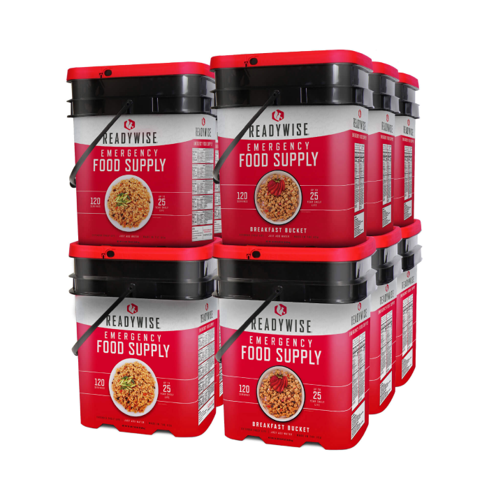 1440 Serving Package - 240 lbs - Includes: 6 - 120 Serving Entree Buckets and 6 - 120 Serving Breakfast Buckets