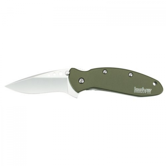 Kershaw Kershaw Scallion Assisted 2.5 in BB Plain Olive Aluminum - $89.99 at Everest