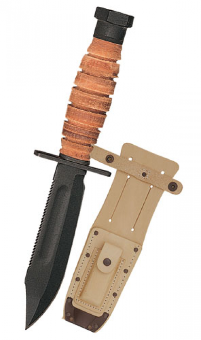 Ontario Knife Company Ontario 499 Survival Fixed 5.0 in Black Blade Leather Handle - $63.75 at Everest