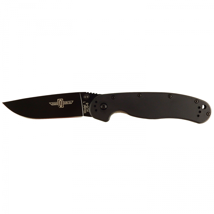 Ontario Knife Company Ontario RAT1 Folder 3.625 in Black Blade Black GFN Handle - $42.95 at Everest
