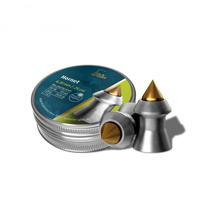H and N Hornet Pointed Airgun Pellets .25 cal.