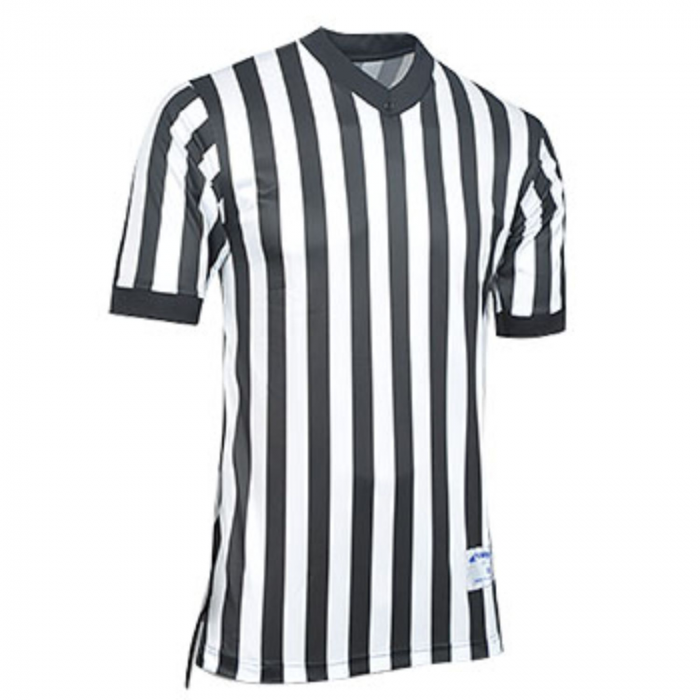Champro WHISTLE DRI GEAR Basketball Ref Jersey Blk Wht XL