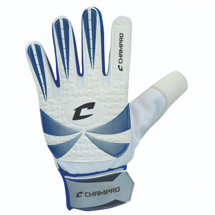 Champro Goalie Gloves White Blue Size 10