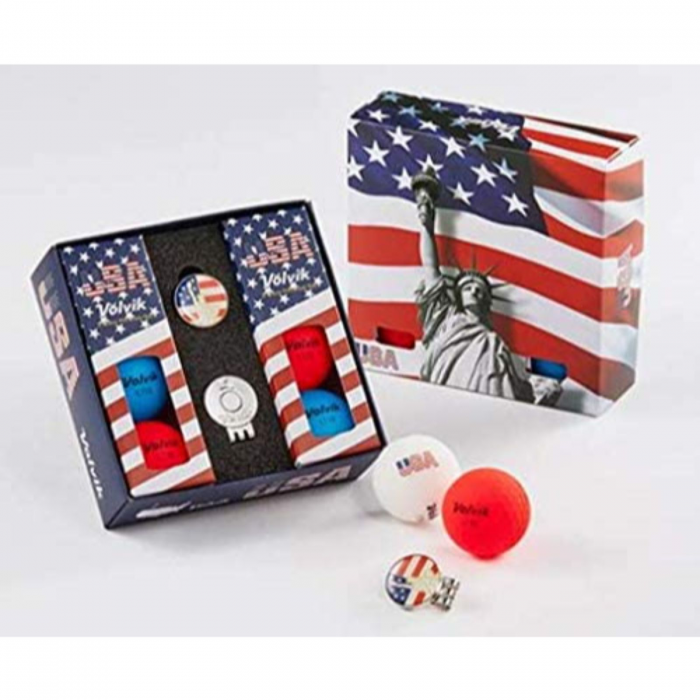 Volvik Volvik Vivid USA Golf Balls 6 Balls w Ball Marker Hat Clip - $24.99 at Everest