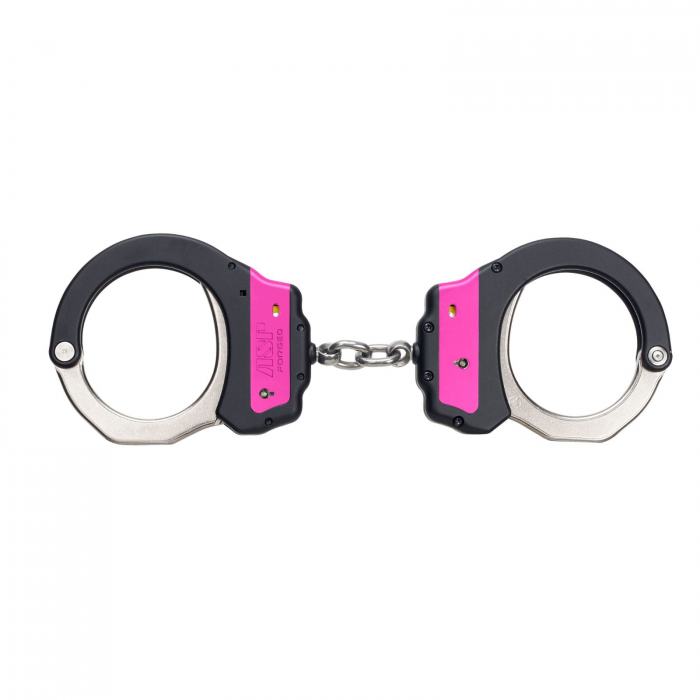 ASP Identifier Chain Ultra Cuffs Steel Bow Pink