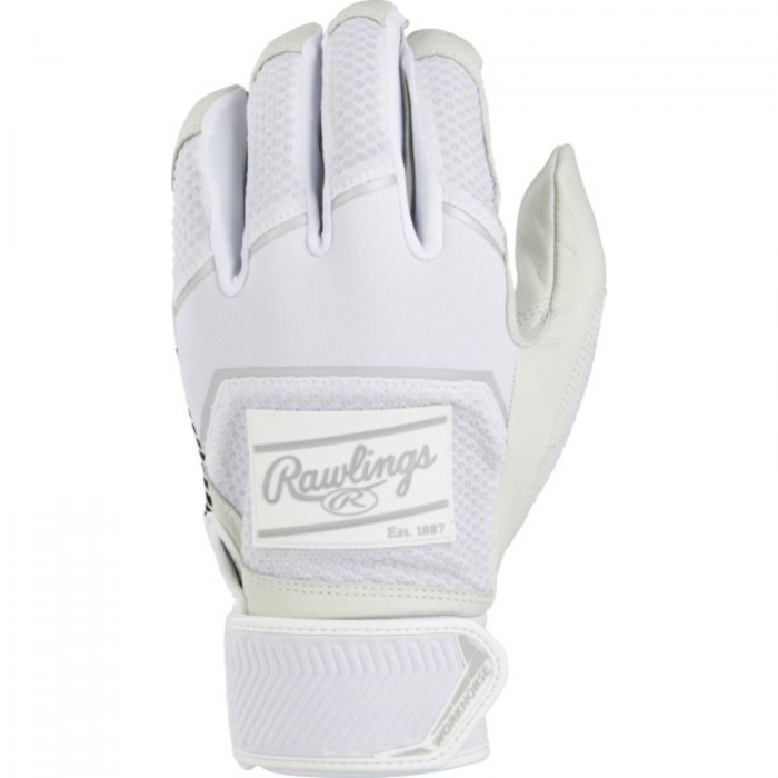 Rawlings Rawlings Workhorse Batting Gloves-White-L - $40.39 at Everest