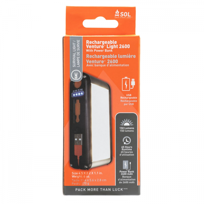 SOL Venture Light 2600 Recharge with Power Bank