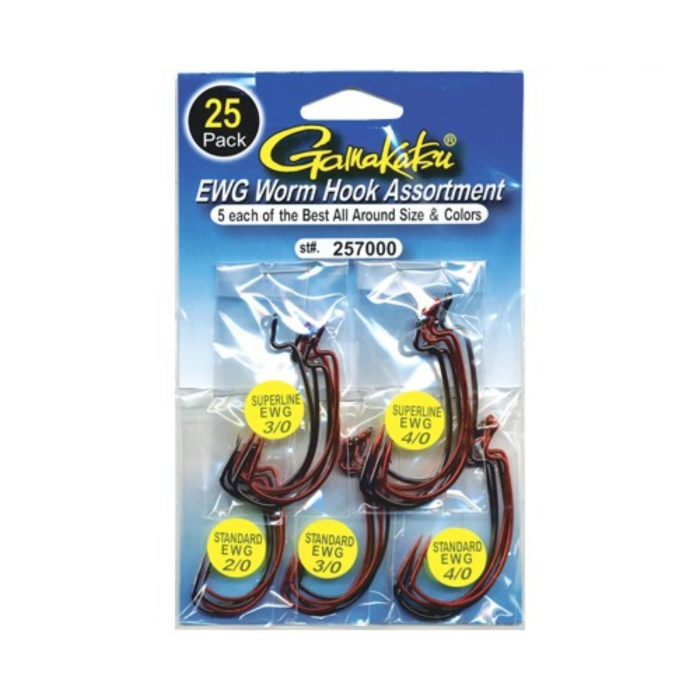 Gamakatsu Gamakatsu Ewg Worm Assortment 2/0-4/0 25 Per Pack - $20.39 at Everest