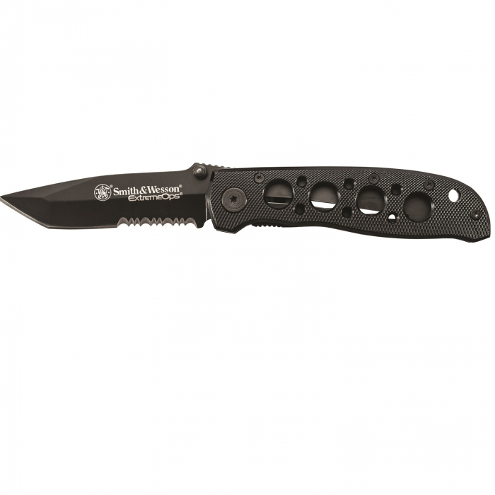 Smith & Wesson SW CK5TBS Folder 3.2 in Black Combo Blade Aluminum Handle - $21.24 at Everest