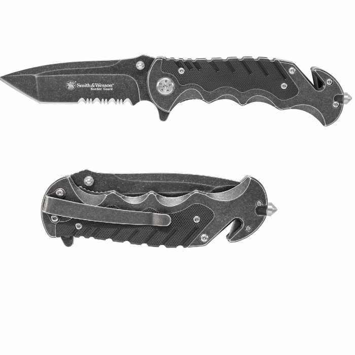 Smith & Wesson S and W BG10S Folder 3.5 in Combo Blade Stainless Handle - $27.19 at Everest