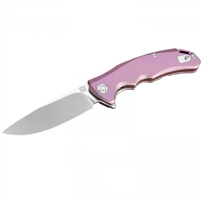 Artisan Cutlery Artisan Tradition Folder 3.27 in Rose Titanium Handle Plain - $219.99 at Everest