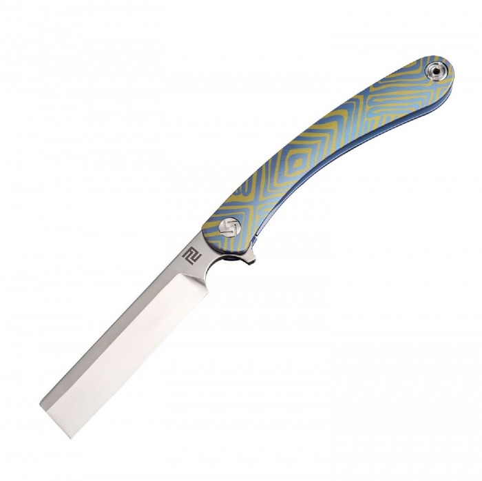 Artisan Cutlery Artisan Orthodox Folder 3.54 in Fancy Blue Titanium S35VN - $236.59 at Everest