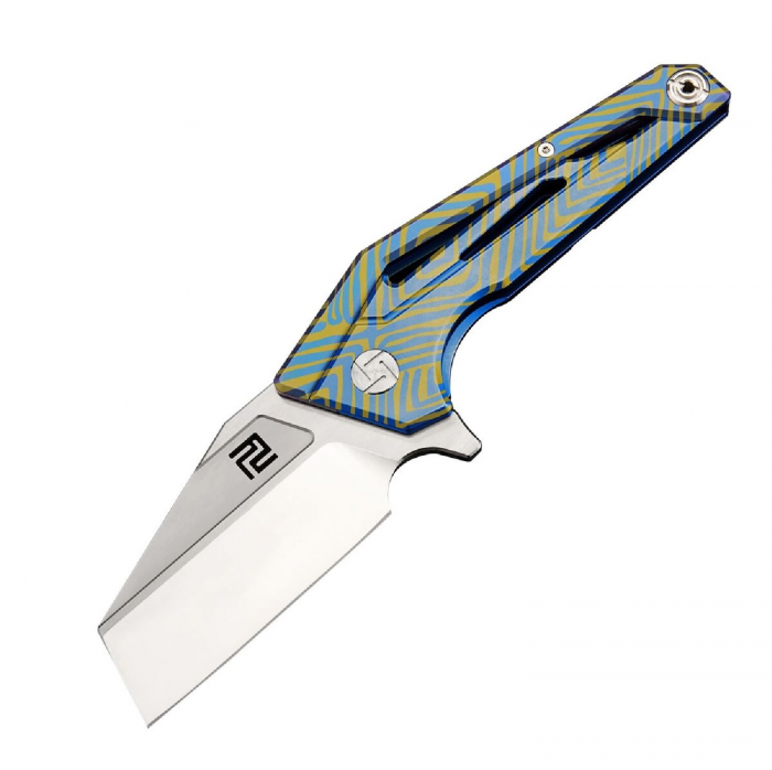 Artisan Cutlery Artisan Ravine Folder 2.83 in Fancy Blue Titanium S35VN - $236.59 at Everest