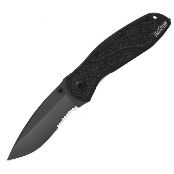 Kershaw Blur Assisted 3.38 in Black Comboedge Black Aluminum