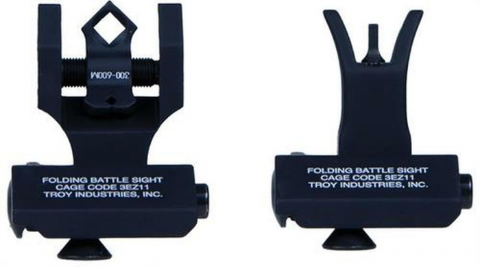 Troy Industries Offset Flip-Up Battle Sight Set M4-Style Front, Dioptic Rear AR-15 Aluminum Black - $257.00 at Everest