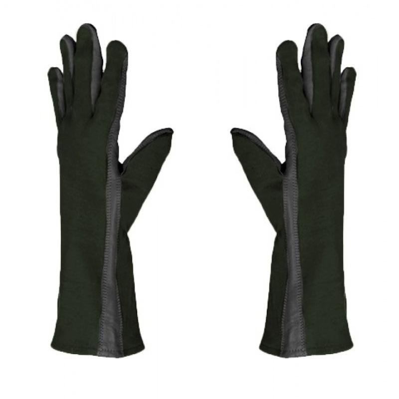 AMA Airsoft Leather Nomex Flight Gloves - MEDIUM - BLACK