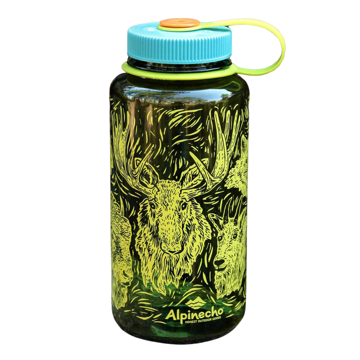 Alpinecho Alpinecho Wildlife Woodcut Water Bottle - $25.00 at Everest