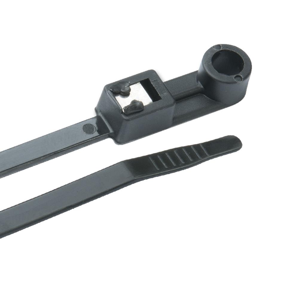 Ancor Mounting Self-Cutting Cable Ties - 8 - UV Black - 50-Pack