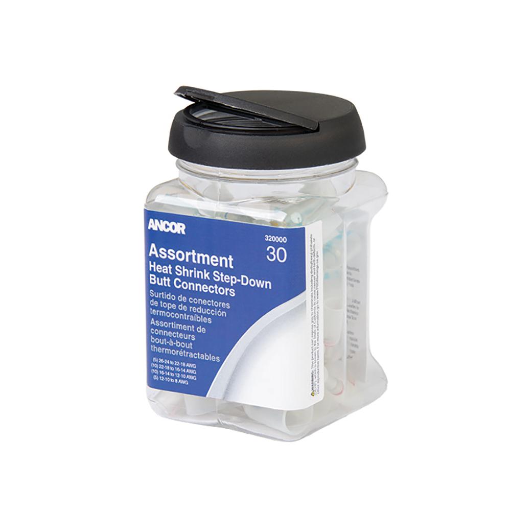 Everest Ancor Heat Shrink Multi-Wire Step Down Butt Connectors 24-8 Assorted 30-Piece Jar - $49.21 at Everest