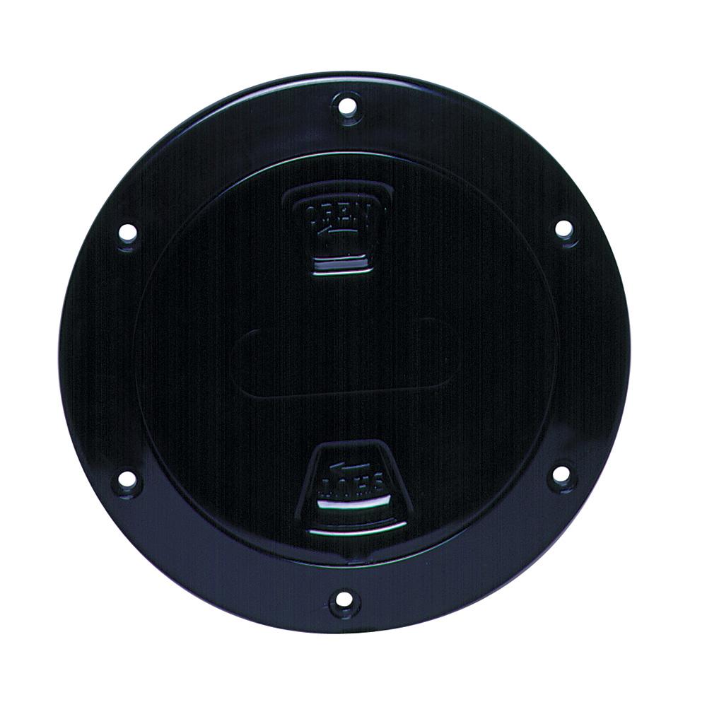 Beckson 4 Smooth Center Screw-Out Deck Plate - Black
