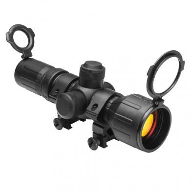 Rubber Armored Compact Series 3-9X42 Red & Green Ill. Rubber Scope/Rings/Ruby Lens