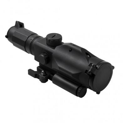 Srt 3-9X40 Gen 3 Rubber Compact Scope/Green Laser/P4 Sniper Ret/Red & Blue Ill/Quick Release/Green Lens