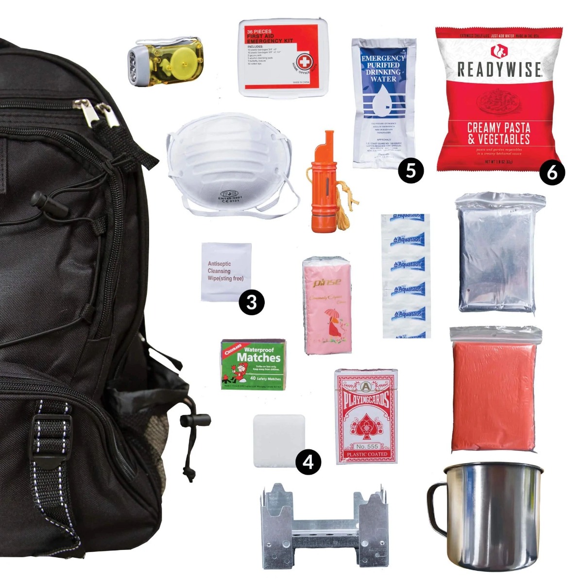 Readywise 64 Piece Survival Back Pack (Black) - $94.99 at Everest