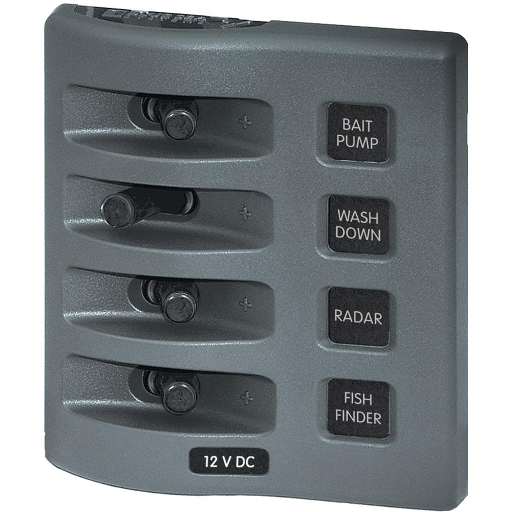 Blue Sea 4305 WeatherDeck(R) 12V DC Waterproof Switch Panel - 4 Posistion