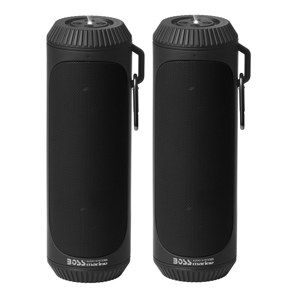 Everest Boss Audio Bolt Marine Bluetooth(R) Portable Speaker System w/Flashlight - Pair - Black - $75.97 at Everest