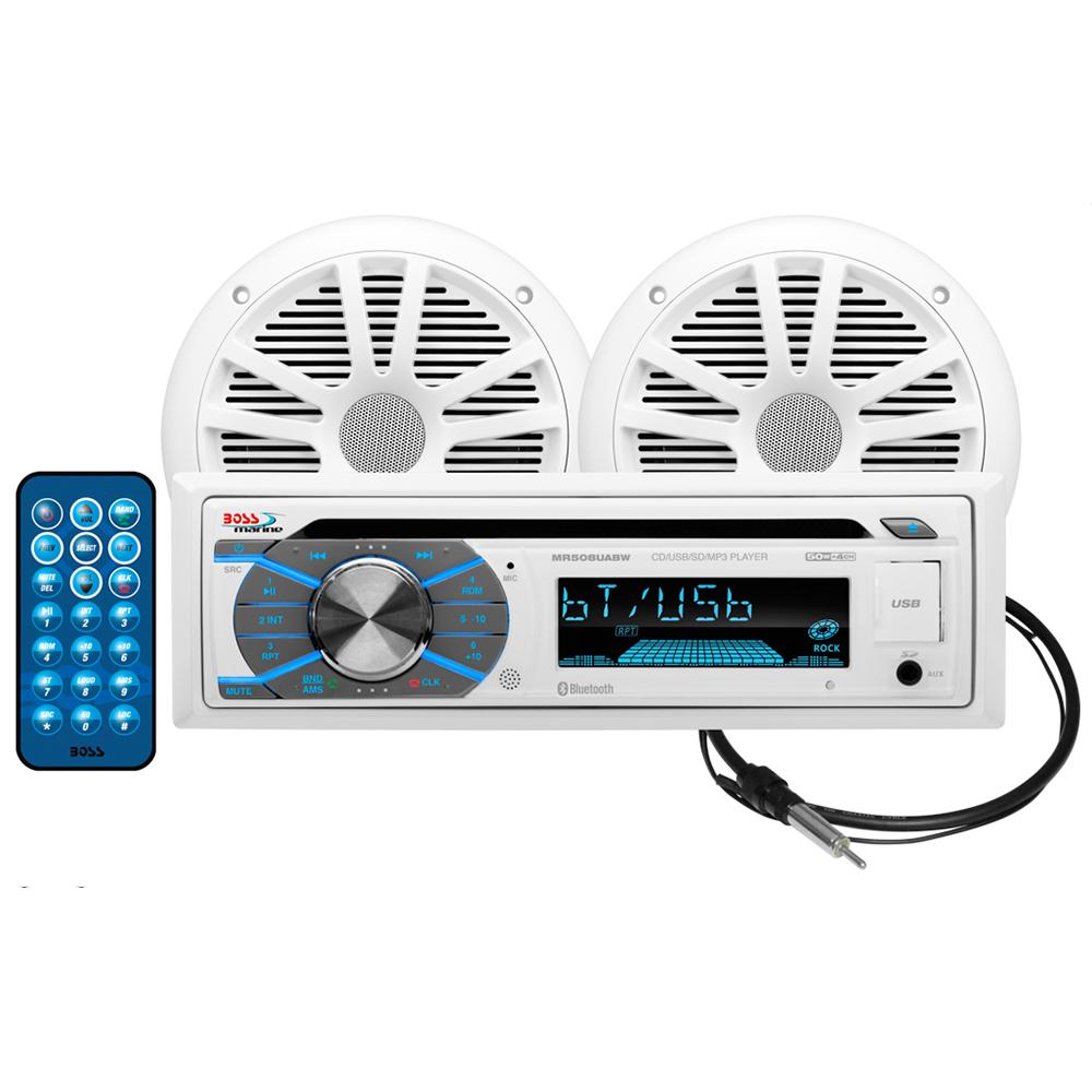 Boss Audio MCK508WB.6 Package w/MR508UABW Receiver, 2 - 6.5 Speakers & Antenna