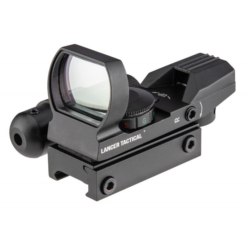 Everest Lancer Tactical 4-Reticle Red/Green Dot Reflect Sight w/ Laser - BLACK - $38.52 at Everest