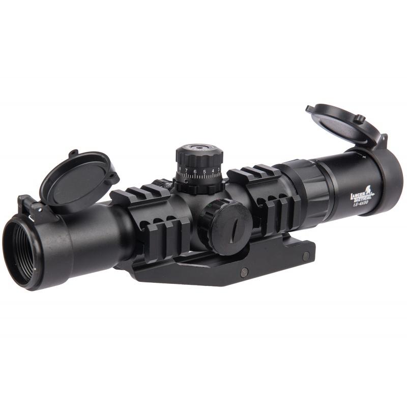Everest Lancer Tactical Airsoft 1.5-4x30 Illuminated MIL Dot Rifle Scope - $128.40 at Everest