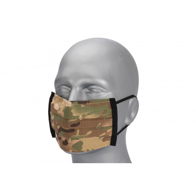 Premium Tactical Pleated Face Mask, Black Camo