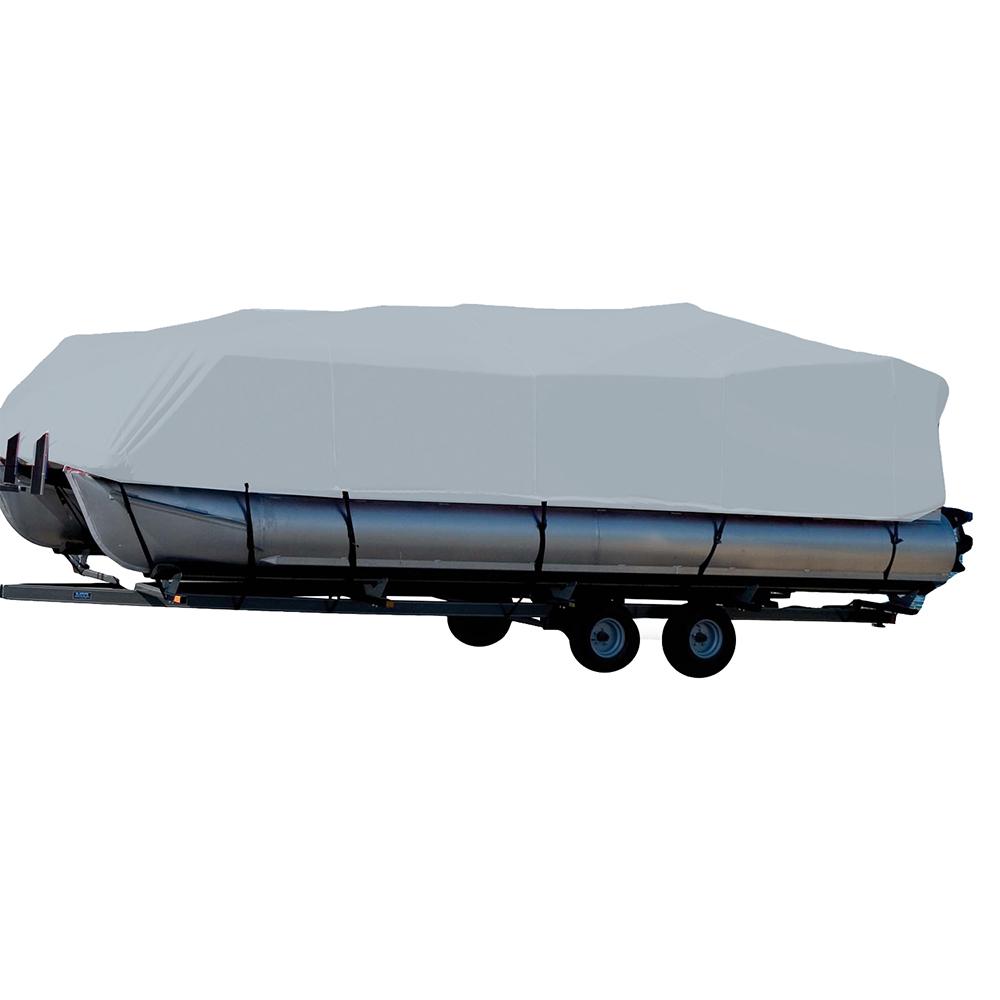 Everest Carver Performance Poly-Guard Styled-to-Fit Boat Cover f/18.5' Pontoons w/Bimini Top & Partial Rails - Grey - $506.43 at Everest