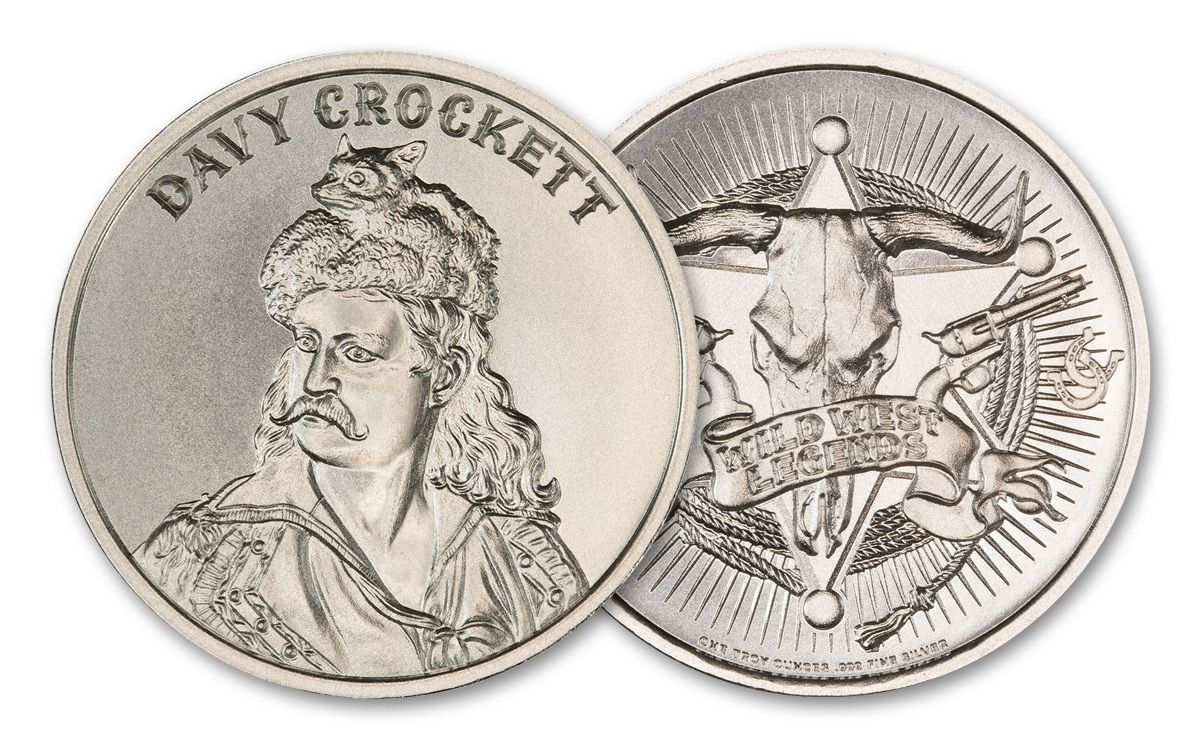 Everest Intaglio Mint 1-oz Silver Wild West Legends Davy Crockett Medal BU - $64.95 at Everest
