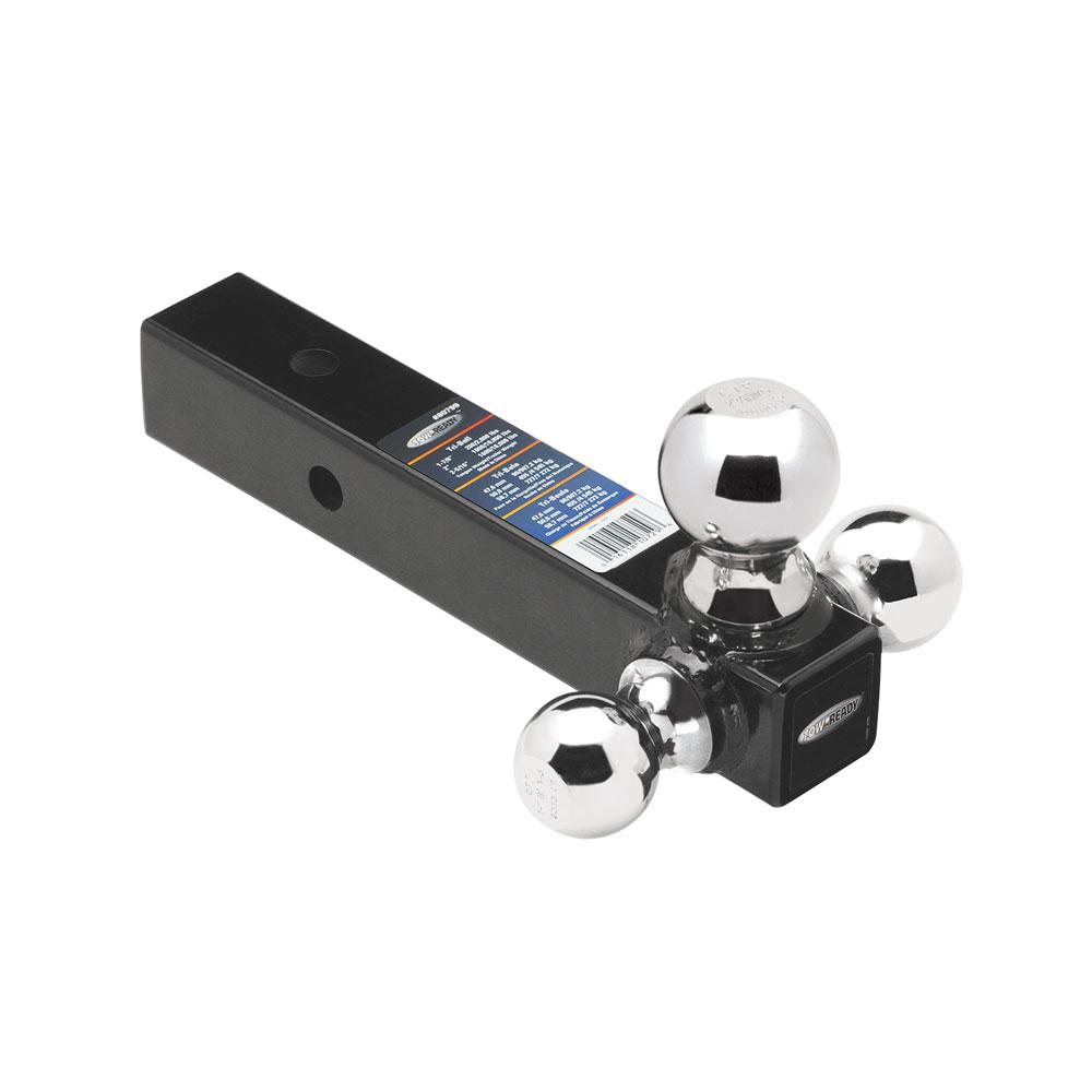 Everest Draw-Tite Tri-Ball Mount 2 Square Solid Shank w/Chrome 1-7/8, 2 & 2-5/16 Balls - Black - $103.78 at Everest