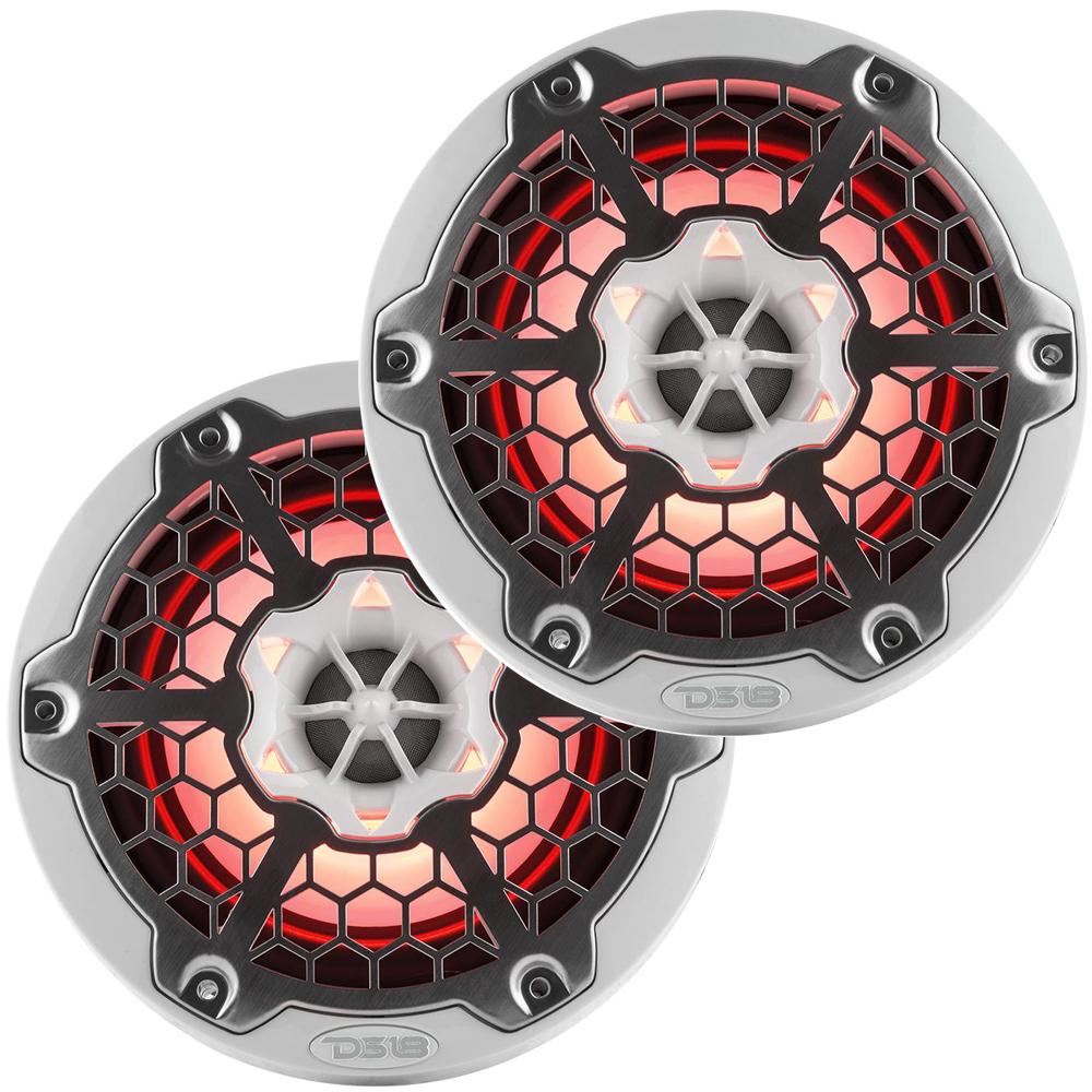 Everest DS18 New Edition HYDRO 6.5 2-Way Marine Speakers w/RGB LED Lighting 300W - White - $176.50 at Everest